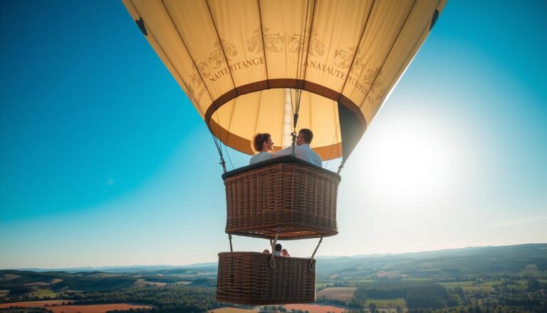 Does someone go with you in a hot air balloon?